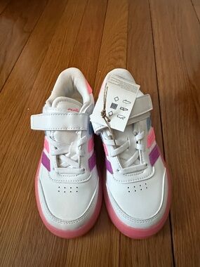 adidas Kids Courtblock EL C Sneakers - Pink & White